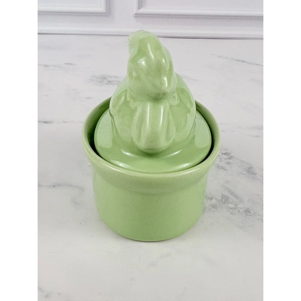 VTG BIA Green Hen Chicken Ramekin 